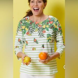 Appleseeds citrus 3/4 sleeve top, XL